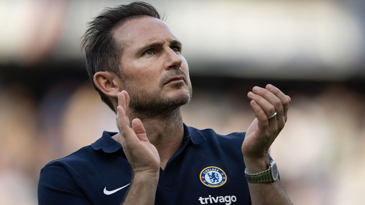 LONDON, ENGLAND - MAY 28: Chelsea interim manager, Frank Lampard during the Premier League match between Chelsea FC and Newcastle United at Stamford Bridge on May 28, 2023 in London, England.