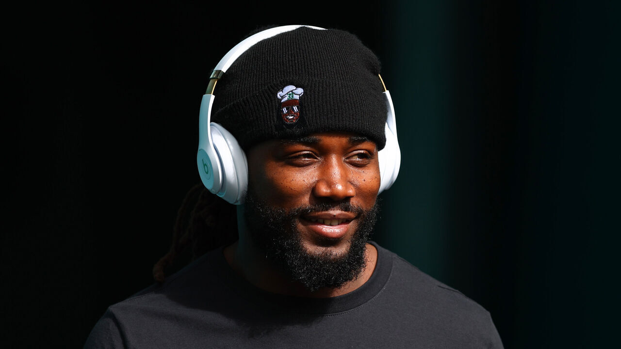 MIAMI GARDENS, FLORIDA - DECEMBER 17: Dalvin Cook #33 of the New York Jets looks on prior to a game against the Miami Dolphins at Hard Rock Stadium on December 17, 2023 in Miami Gardens, Florida.