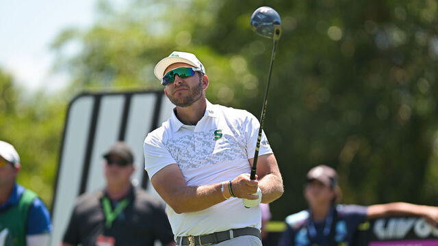 DORAL, FL - APRIL 06 Professional Golfer Dean Burmester in action during LIV Golf Miami on April 6, 2024, at Trump National Doral Miami in Doral, FL.