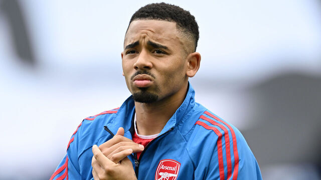 MANCHESTER, ENGLAND - MARCH 31: Gabriel Jesus of Arsenal looks on before the Premier League match between Manchester City and Arsenal FC at Etihad Stadium on March 31, 2024 in Manchester, England.