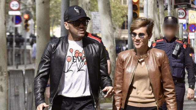 BARCELONA, SPAIN - APRIL 05: Dani Alves leaving the Barcelona Court after appearing for the second time to certify that he has not fled, on April 5, 2024, in Barcelona, Spain.