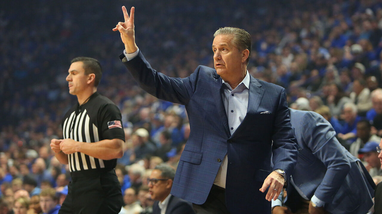 LEXINGTON, KY - FEBRUARY 13: Kentucky Wildcats head coach John Calipari in a game between the Ole Miss Rebels and the Kentucky Wildcats on February 13, 2024, at Rupp Arena in Lexington, KY.