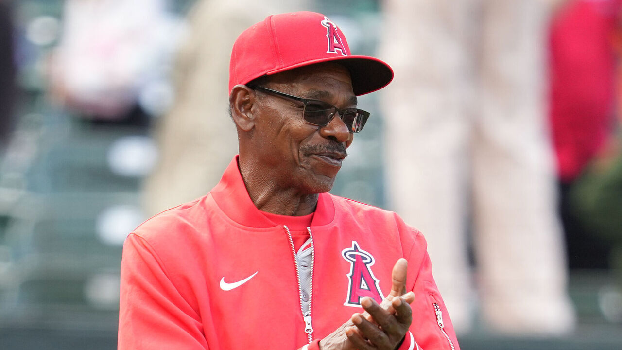 BALTIMORE, MARYLAND - MARCH 31: Manager Ron Washington #37 of the Los Angeles Angels celebrates a win after a baseball game against the Baltimore Orioles at Oriole Park at Camden Yards on March 31, 2024 in Baltimore, Maryland.