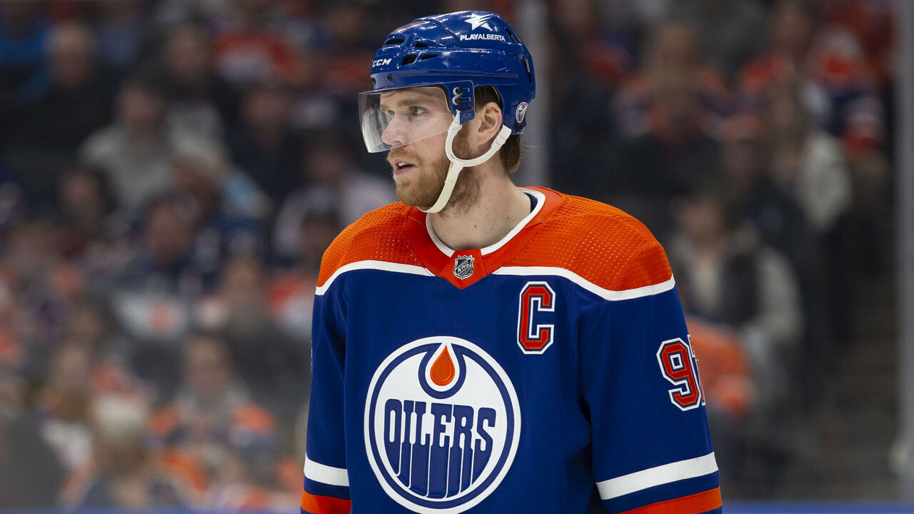 EDMONTON, CANADA - APRIL 5: Connor McDavid #97 of the Edmonton Oilers skates against the Colorado Avalanche during the third period at Rogers Place on April 5, 2024 in Edmonton, Canada.