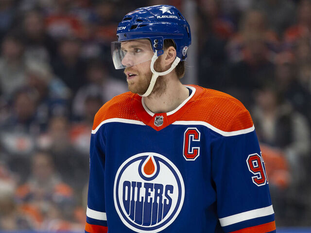 EDMONTON, CANADA - APRIL 5: Connor McDavid #97 of the Edmonton Oilers skates against the Colorado Avalanche during the third period at Rogers Place on April 5, 2024 in Edmonton, Canada.