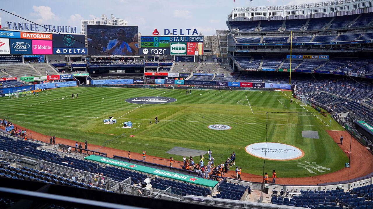 BRONX, NY - JUNE 17: General view inside the Yankee Stadium during a game between Columbus Crew and New York City FC at Yankee Stadium on June 17, 2023 in Bronx, New York.