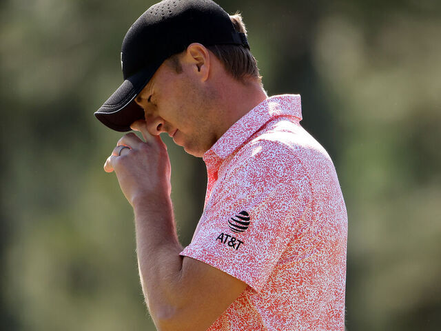 AUGUSTA, GEORGIA - APRIL 12: Jordan Spieth of the United States reacts on the seventh green during the second round of the 2024 Masters Tournament at Augusta National Golf Club on April 12, 2024 in Augusta, Georgia.