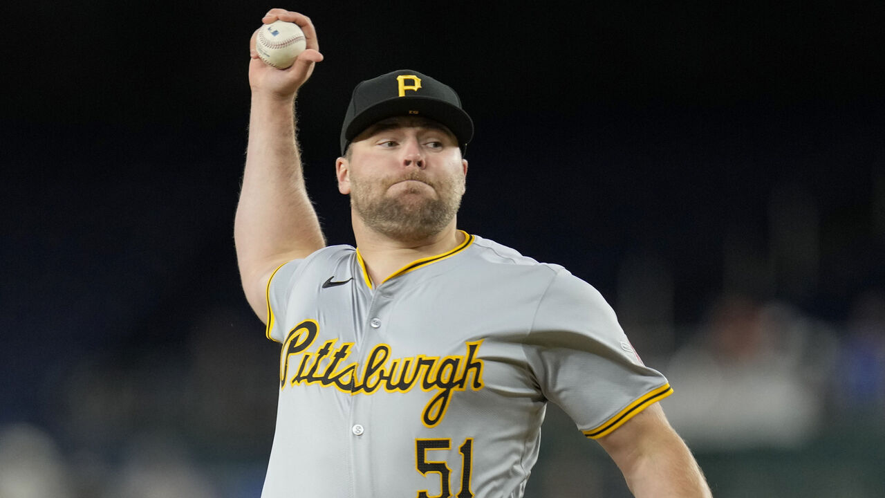 WASHINGTON, DC - APRIL 04: David Bednar #51 of the Pittsburgh Pirates pitches against the Washington Nationals in the ninth inning at Nationals Park on April 04, 2024 in Washington, DC.