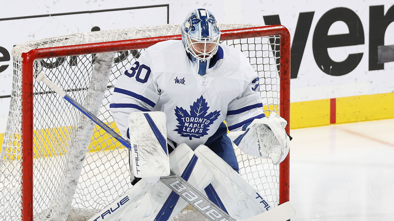 SUNRISE, FL - MARCH 23: Goaltender Matt Murray #30 of the Toronto Maple Leafs warms up prior to the game against the Florida Panthers at the FLA Live Arena on March 23, 2023 in Sunrise, Florida.