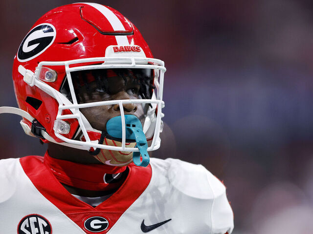 ATLANTA, GEORGIA - DECEMBER 02: Kamari Lassiter #3 of the Georgia Bulldogs looks on prior to the SEC Championship game against the Alabama Crimson Tide at Mercedes-Benz Stadium on December 02, 2023 in Atlanta, Georgia.