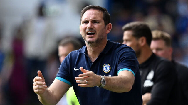 LONDON, ENGLAND - MAY 28: Frank Lampard, Caretaker Manager of Chelsea, reacts during the Premier League match between Chelsea FC and Newcastle United at Stamford Bridge on May 28, 2023 in London, England.