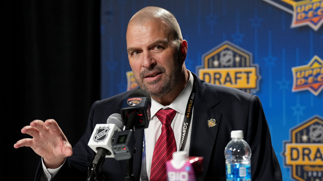 NASHVILLE, TENNESSEE - JUNE 29: General manager of the Florida Panthers, Bill Zito is seen during the 2023 Upper Deck NHL Draft - Rounds 2-7 at Bridgestone Arena on June 29, 2023 in Nashville, Tennessee.