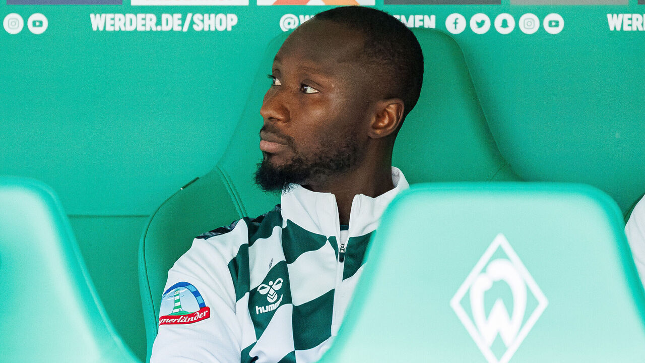 BREMEN, GERMANY - FEBRUARY 10: Naby Keita of Werder on the bench before the Bundesliga match between SV Werder Bremen and 1. FC Heidenheim 1846 at Wohninvest Weserstadion on February 10, 2024 in Bremen, Germany.