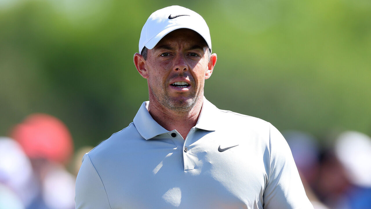 AUGUSTA, GEORGIA - APRIL 12: Rory McIlroy of Northern Ireland walks the eighth fairway during the second round of the 2024 Masters Tournament at Augusta National Golf Club on April 12, 2024 in Augusta, Georgia.