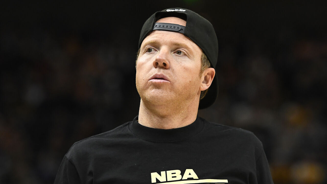 SALT LAKE CITY, UTAH - MARCH 18: Utah Jazz owner Ryan Smith looks on during the first half of a game against the Los Angeles Clippers at Vivint Smart Home Arena on March 18, 2022 in Salt Lake City, Utah.