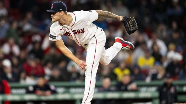 BOSTON, MA - APRIL 17: Tanner Houck #89 of the Boston Red Sox delivers during the sixth inning of a game against the Cleveland Guardians on April 17, 2024 at Fenway Park in Boston, Massachusetts.
