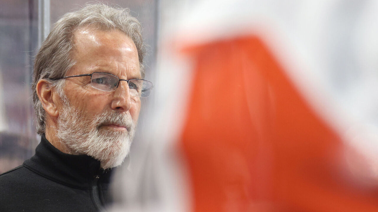 PHILADELPHIA, PENNSYLVANIA - MARCH 30: Head coach of the Philadelphia Flyers John Tortorella watches the play on the ice during the first period against the Chicago Blackhawks at the Wells Fargo Center on March 30, 2024 in Philadelphia, Pennsylvania.