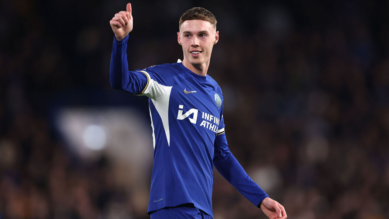 LONDON, ENGLAND - APRIL 15: Cole Palmer of Chelsea during the Premier League match between Chelsea FC and Everton FC at Stamford Bridge on April 15, 2024 in London, England.