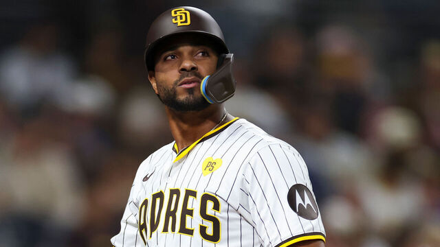 SAN DIEGO, CALIFORNIA - APRIL 9: Xander Bogaerts #2 of the San Diego Padres reacts after a pop out during the third inning against the Chicago Cubs at PETCO Park on April 9, 2024 in San Diego, California.