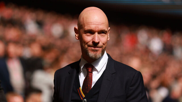 LONDON, ENGLAND - APRIL 21: Erik ten Hag Manager/Head Coach of Manchester United during the Emirates FA Cup Semi Final match between Coventry City and Manchester United at Wembley Stadium on April 21, 2024 in London, England.