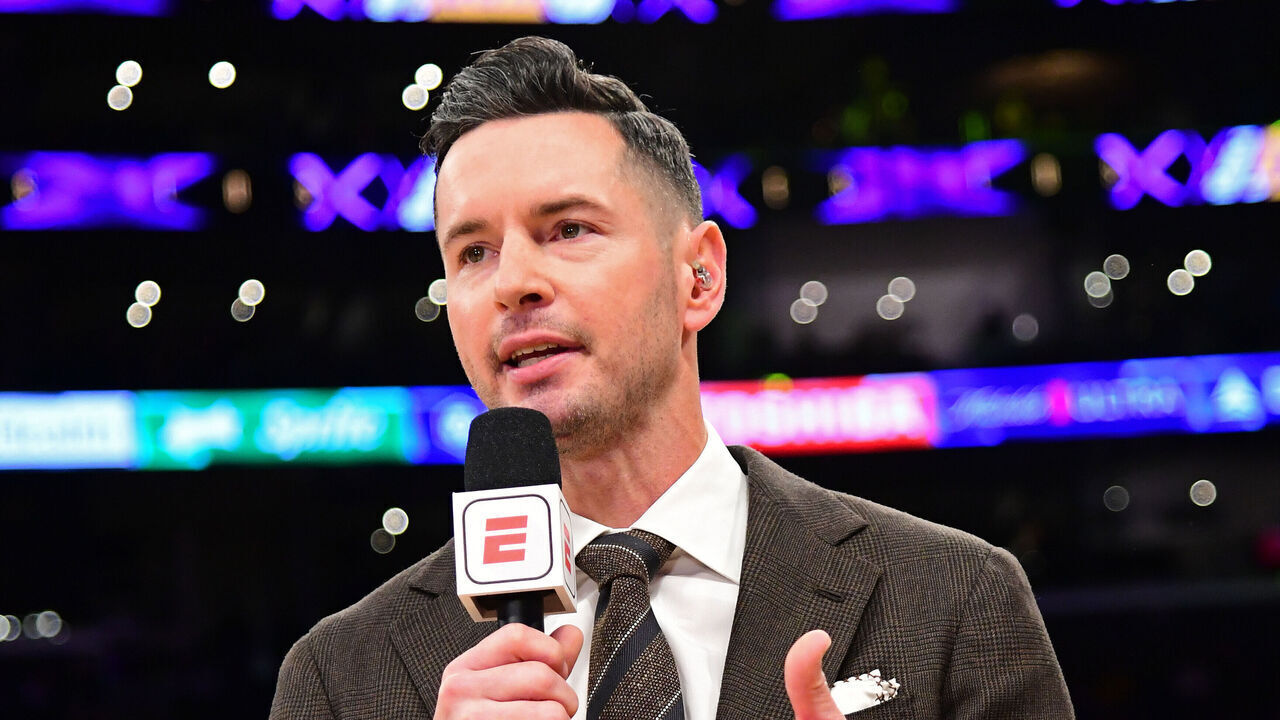 LOS ANGELES, CA - MARCH 2: JJ Redick looks on before the game between the Denver Nuggets and the Los Angeles Lakers on March 2, 2024 at Crypto.Com Arena in Los Angeles, California. NOTE TO USER: User expressly acknowledges and agrees that, by downloading and/or using this Photograph, user is consenting to the terms and conditions of the Getty Images License Agreement. Mandatory Copyright Notice: Copyright 2024 NBAE