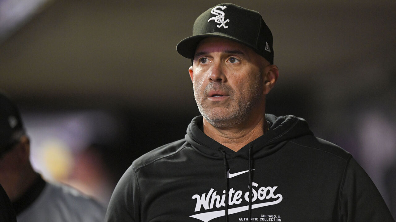 MINNEAPOLIS, MN - APRIL 22: Chicago White Sox manager Pedro Grifol (5) heads to the clubhouse after being ejected during the eighth inning of a MLB game between the Minnesota Twins and Chicago White Sox on April 22, 2024, at Target Field in Minneapolis, MN.