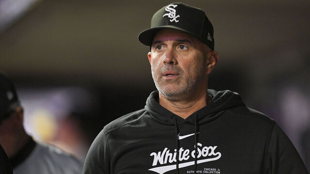 MINNEAPOLIS, MN - APRIL 22: Chicago White Sox manager Pedro Grifol (5) heads to the clubhouse after being ejected during the eighth inning of a MLB game between the Minnesota Twins and Chicago White Sox on April 22, 2024, at Target Field in Minneapolis, MN.