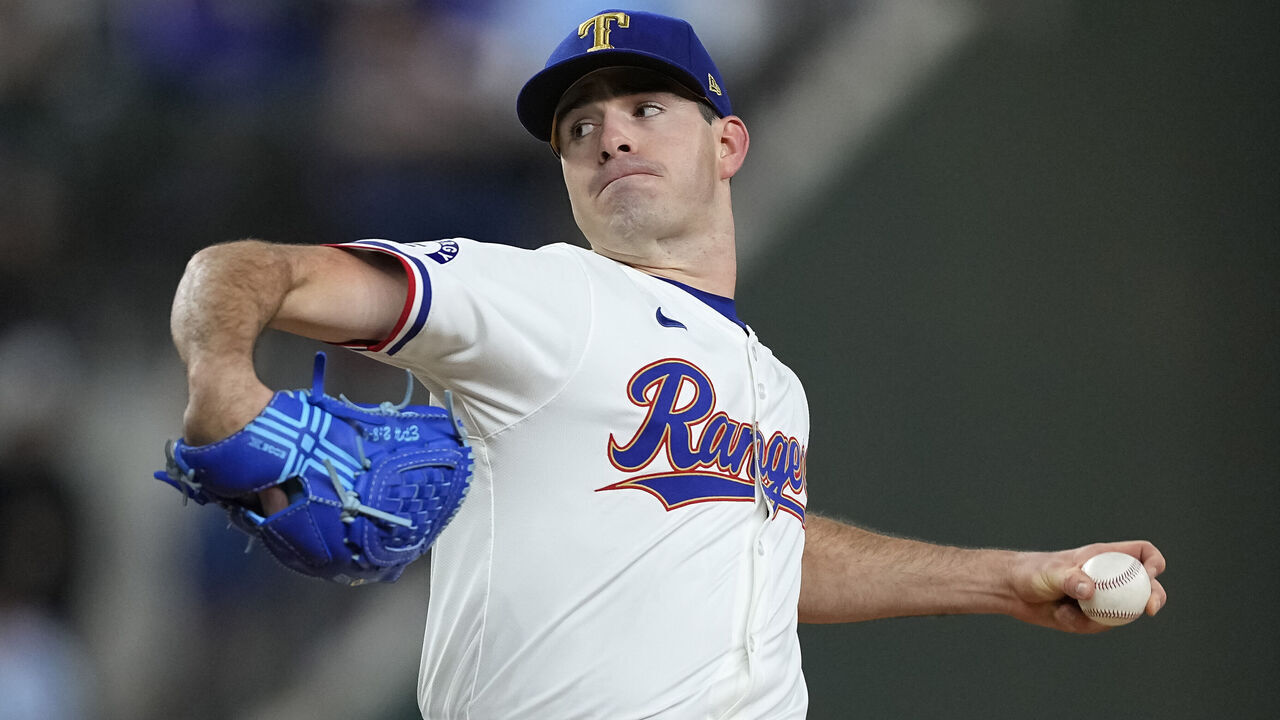 ARLINGTON, TEXAS - APRIL 10: Cody Bradford #61 of the Texas Rangers pitches during the first inning against the Oakland Athletics at Globe Life Field on April 10, 2024 in Arlington, Texas.