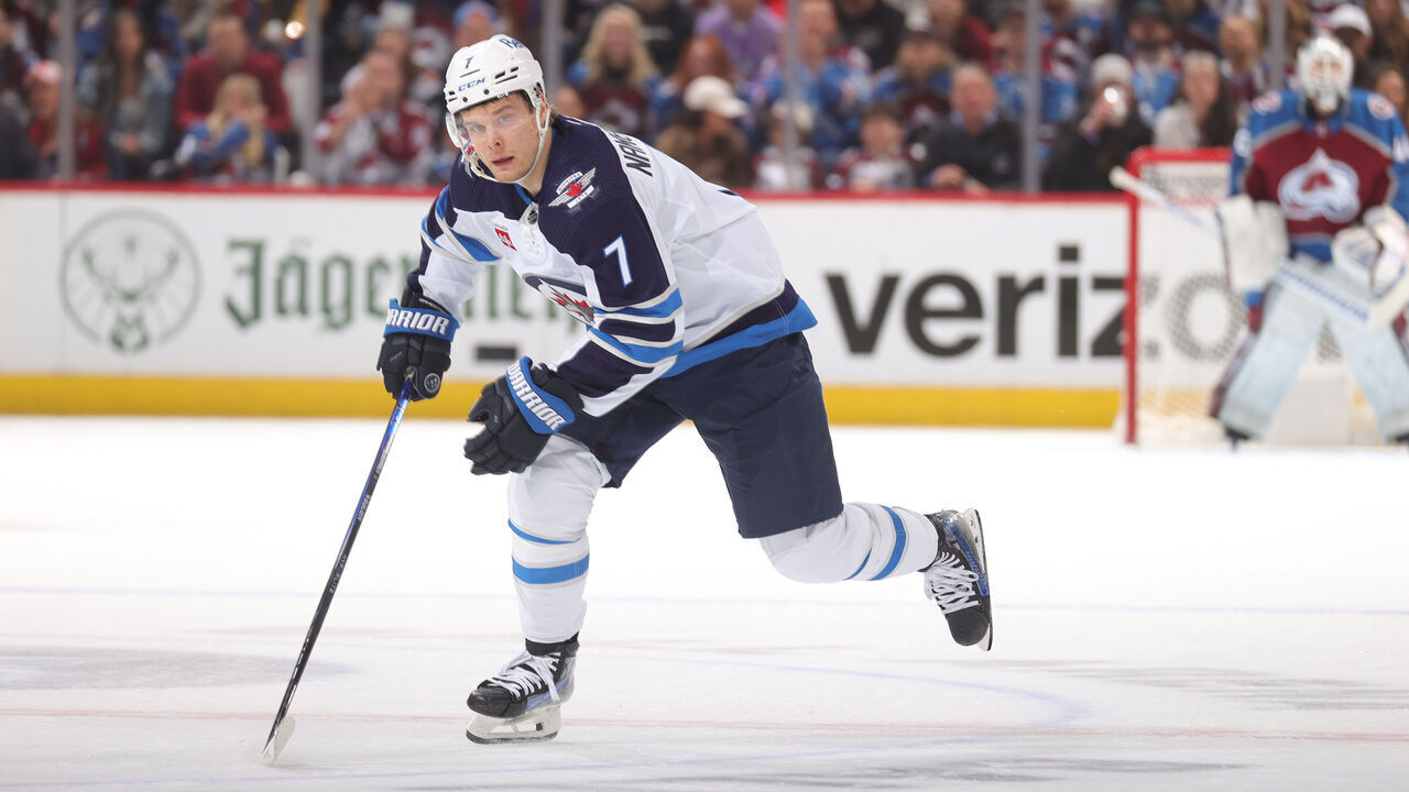 DENVER, COLORADO - APRIL 28: Vladislav Namestnikov #7 of the Winnipeg Jets skates against the Colorado Avalanche in Game Four of the First Round of the 2024 Stanley Cup Playoffs at Ball Arena on April 26, 2024 in Denver, Colorado.