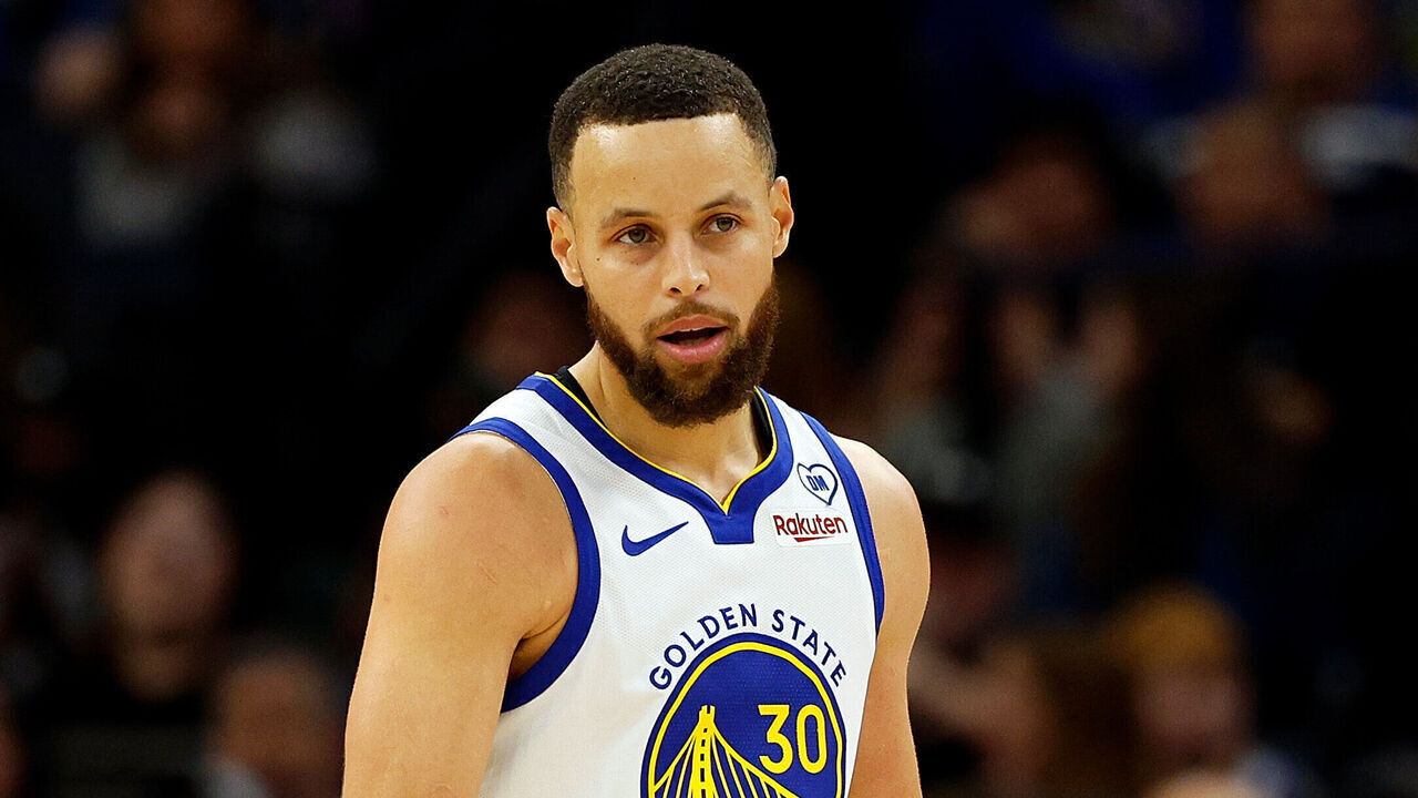 MINNEAPOLIS, MINNESOTA - MARCH 24: Stephen Curry #30 of the Golden State Warriors looks on against the Minnesota Timberwolves in the first quarter at Target Center on March 24, 2024 in Minneapolis, Minnesota. The Timberwolves defeated the Warriors 114-110.