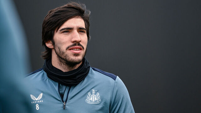 NEWCASTLE UPON TYNE, ENGLAND - FEBRUARY 29: Sandro Tonali during the Newcastle United Training Session at the Newcastle United Training Centre on February 29, 2024 in Newcastle upon Tyne, England.