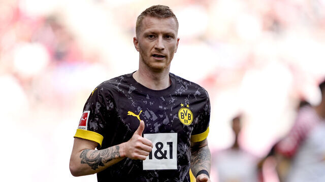 LEIPZIG, GERMANY - APRIL 27: Marco Reus of Borussia Dortmund reacts during the Bundesliga soccer match between RB Leipzig and Borussia Dortmund at Red Bull Arena on April 27, 2024 in Leipzig, Germany.