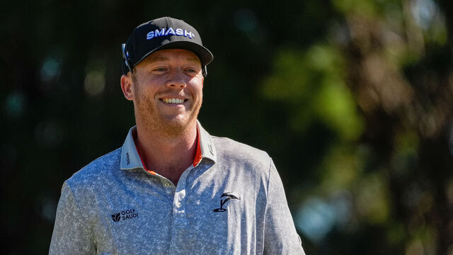 ADELAIDE, AUSTRALIA - APRIL 28: Talor Gooch of Smash GC reacts after making a putt on the 17th hole during LIV Adelaide at The Grange Golf Club on April 28, 2024 in Adelaide, Australia.