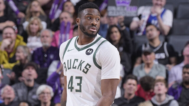 SACRAMENTO, CA - MARCH 12: Thanasis Antetokounmpo #43 of the Milwaukee Bucks looks on during the game against the Sacramento Kings on March 12, 2024 at Golden 1 Center in Sacramento, California. NOTE TO USER: User expressly acknowledges and agrees that, by downloading and or using this photograph, User is consenting to the terms and conditions of the Getty Images Agreement. Mandatory Copyright Notice: Copyright 2024 NBAE