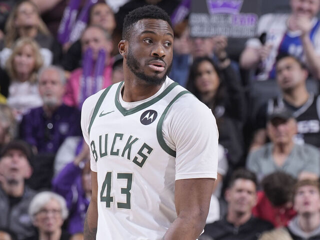 SACRAMENTO, CA - MARCH 12: Thanasis Antetokounmpo #43 of the Milwaukee Bucks looks on during the game against the Sacramento Kings on March 12, 2024 at Golden 1 Center in Sacramento, California. NOTE TO USER: User expressly acknowledges and agrees that, by downloading and or using this photograph, User is consenting to the terms and conditions of the Getty Images Agreement. Mandatory Copyright Notice: Copyright 2024 NBAE