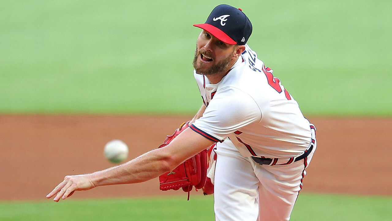 ATLANTA, GEORGIA - MAY 08: Chris Sale #51 of the Atlanta Braves pitches in the first inning against the Boston Red Sox at Truist Park on May 08, 2024 in Atlanta, Georgia.