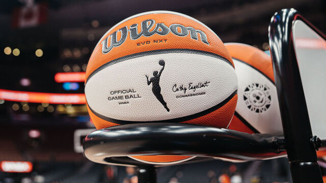 TORONTO, CANADA - MAY 13: A generic photo of the Official Wilson WNBA basketball captured during the game between the Chicago Sky and the Minnesota Lynx on May 13, 2023 at the Scotiabank Arena in Toronto, Ontario, Canada. Mandatory Copyright Notice: Copyright 2023 NBAE
