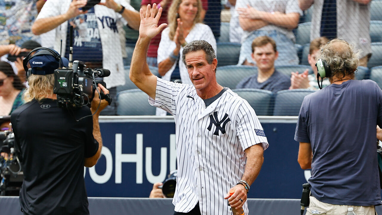 BRONX, NY - SEPTEMBER 09: Paul Oneill is introduced during the 75th New York Yankees Old Timers Day on September 9, 2023 at Yankee Stadium in the Bronx, New York.
