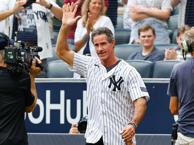 BRONX, NY - SEPTEMBER 09: Paul Oneill is introduced during the 75th New York Yankees Old Timers Day on September 9, 2023 at Yankee Stadium in the Bronx, New York.