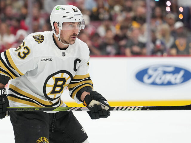 SUNRISE, FL - MAY 08: Boston Bruins left wing Brad Marchand (63) defends during a Florida power play in the second period during game two of the Eastern Conference round 2 playoffs between the Boston Bruins and the Florida Panthers on Wednesday, May 8, 2024 at Amerant Bank Arena, Sunrise, Fla.