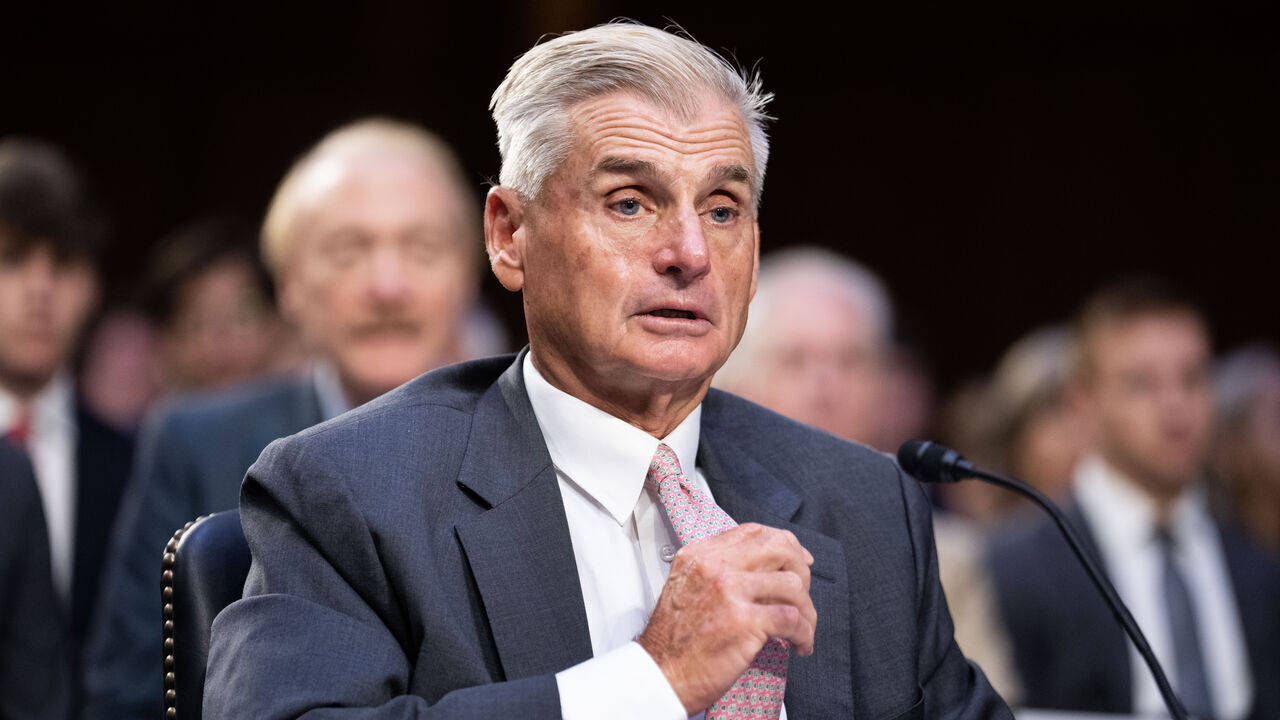 UNITED STATES - JULY 11: Jimmy Dunne, PGA Tour board member, testifies during the Senate Homeland Security and Governmental Affairs Permanent Subcommittee on Investigations hearing titled "The PGA-LIV Deal: Implications for the Future of Golf and Saudi Arabia's Influence in the United States," in Hart Building on Tuesday, July 11, 2023. Ron Price, CCO of the PGA Tour, also testified. (Tom Williams/CQ-Roll Call, Inc via Getty Images)