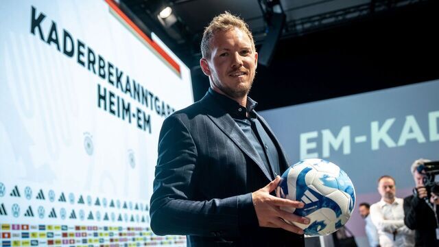 16 May 2024, Berlin: Soccer: European Championship, national team: Julian Nagelsmann, national coach of the German national soccer team, takes part in the press conference for the nomination of the provisional DFB squad for the European Football Championship. Photo: Michael Kappeler/dpa