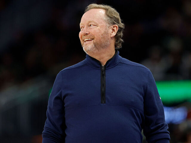 MILWAUKEE, WISCONSIN - MARCH 01: Head coach Mike Budenholzer of the Milwaukee Bucks reacts in the second half against the Orlando Magic at Fiserv Forum on March 01, 2023 in Milwaukee, Wisconsin.