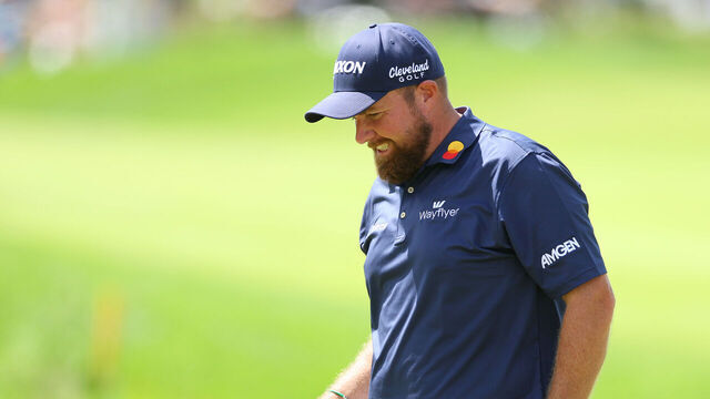 LOUISVILLE, KENTUCKY - MAY 18: Shane Lowry of Ireland reacts to his birdie putt on the 13th green during the third round of the 2024 PGA Championship at Valhalla Golf Club on May 18, 2024 in Louisville, Kentucky.