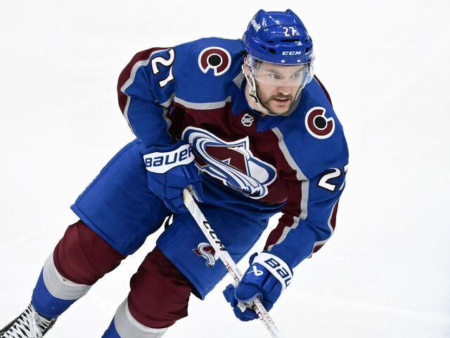 DENVER, CO - MAY 13: Colorado Avalanche left wing Jonathan Drouin (27) in the second period during Game 4 of the second round of the 2024 NHL Stanley Cup Playoffs against the Dallas Stars at Ball Arena in Denver, Colorado on Monday, May 13, 2024.
