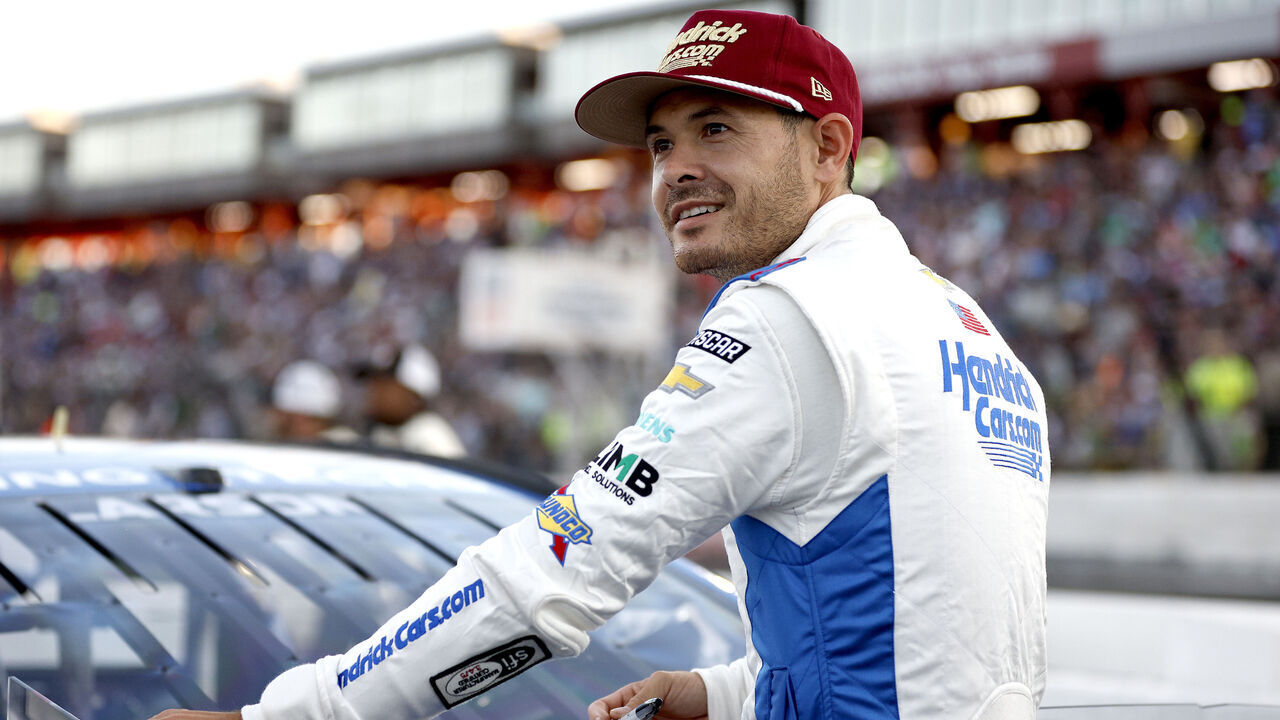 NORTH WILKESBORO, NORTH CAROLINA - MAY 19: Kyle Larson, driver of the #5 HendrickCars.com Chevrolet, waits on the grid prior to the NASCAR Cup Series All-Star Race at North Wilkesboro Speedway on May 19, 2024 in North Wilkesboro, North Carolina.