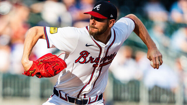 ATLANTA, GA - MAY 20: Chris Sale #51 of the Atlanta Braves pitches in the first inning during game two of a doubleheader against the San Diego Padres at Truist Park on May 20, 2024 in Atlanta, Georgia.