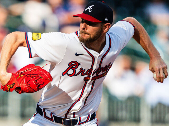 ATLANTA, GA - MAY 20: Chris Sale #51 of the Atlanta Braves pitches in the first inning during game two of a doubleheader against the San Diego Padres at Truist Park on May 20, 2024 in Atlanta, Georgia.