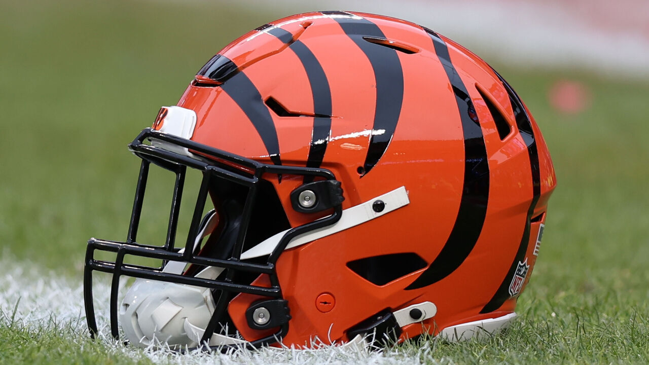 KANSAS CITY, MO - DECEMBER 31: A view of a Cincinnati Bengals helmet before an NFL game between the Cincinnati Bengals and Kansas City Chiefs on Dec 31, 2023 at GEHA Field at Arrowhead Stadium in Kansas City, MO.