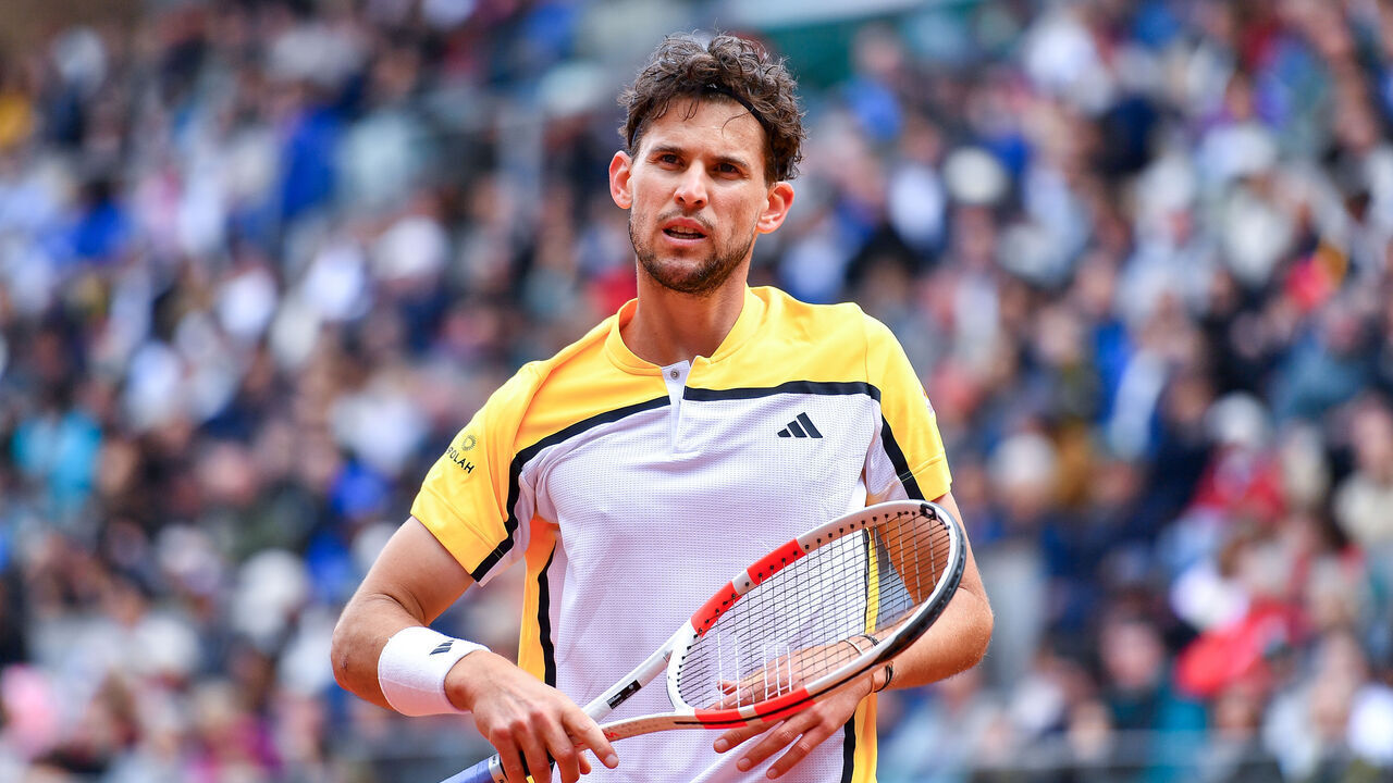 PARIS, FRANCE - MAY 22: Dominic Thiem of Austria looks on during the Qualifying Second Round at Roland Garros on May 22, 2024 in Paris, France.